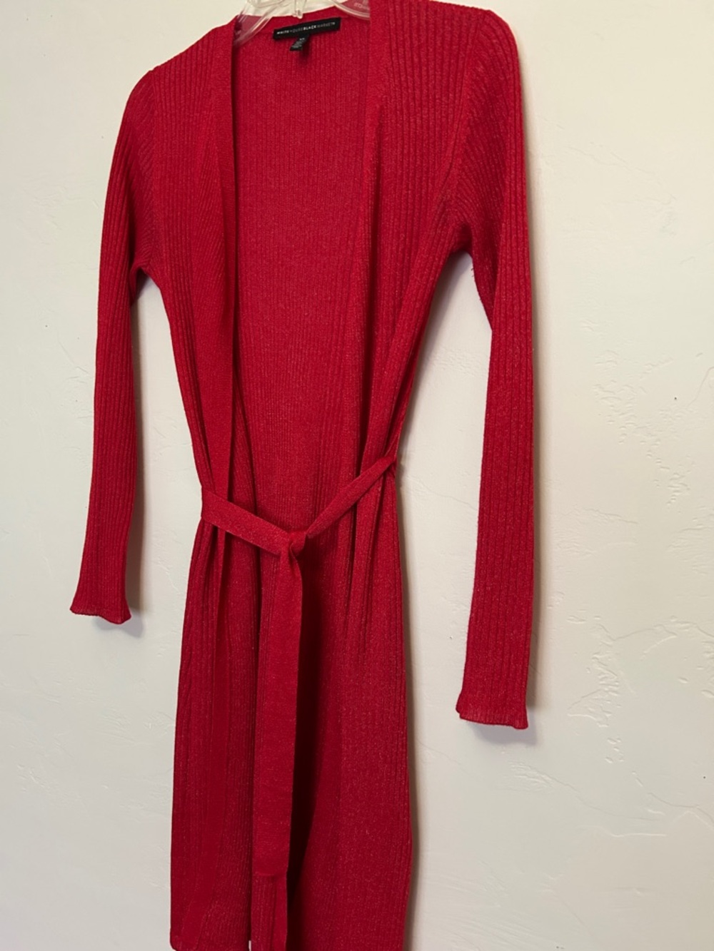 WHBM Vibrant Red Ribbed Belted Duster XS - Picture 5 of 10
